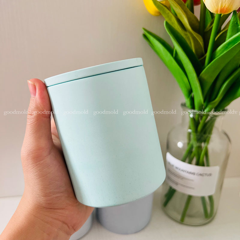Terrazzo Pot Cement - 10cm Concrete Jar Silicone Mold Round