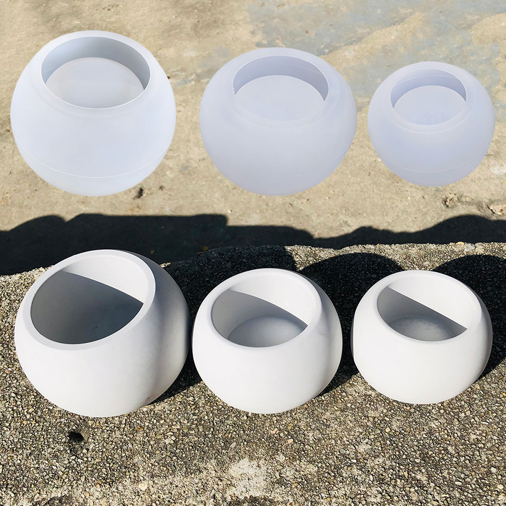 3pcs Round Flower Pot Silicone - Terrazzo Pot Cement ulasan dan harga