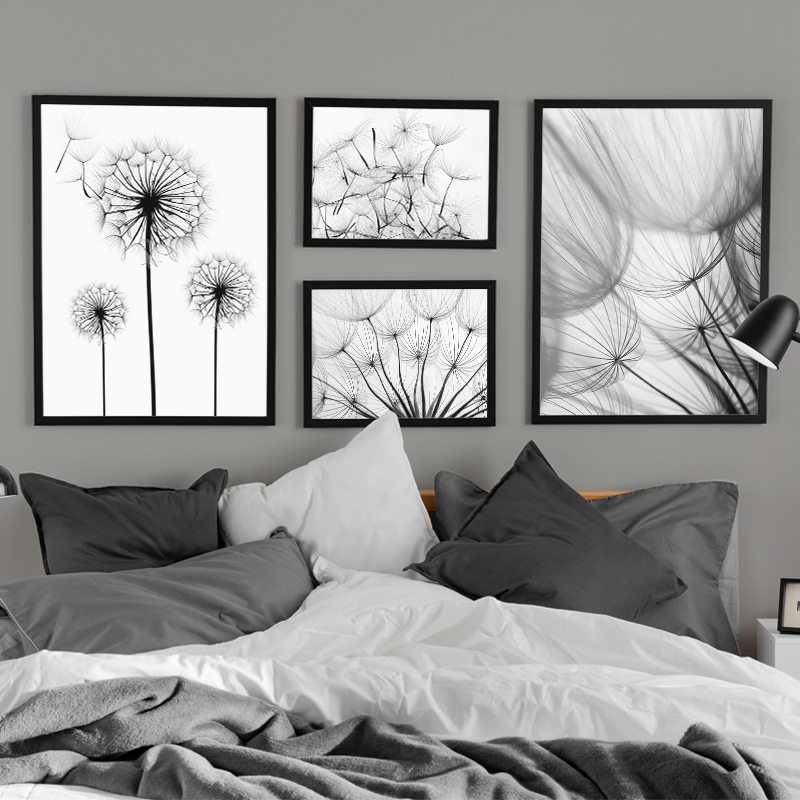 Dandelion Flower Black and Whi - Interior Design Sketch ulasan dan harga