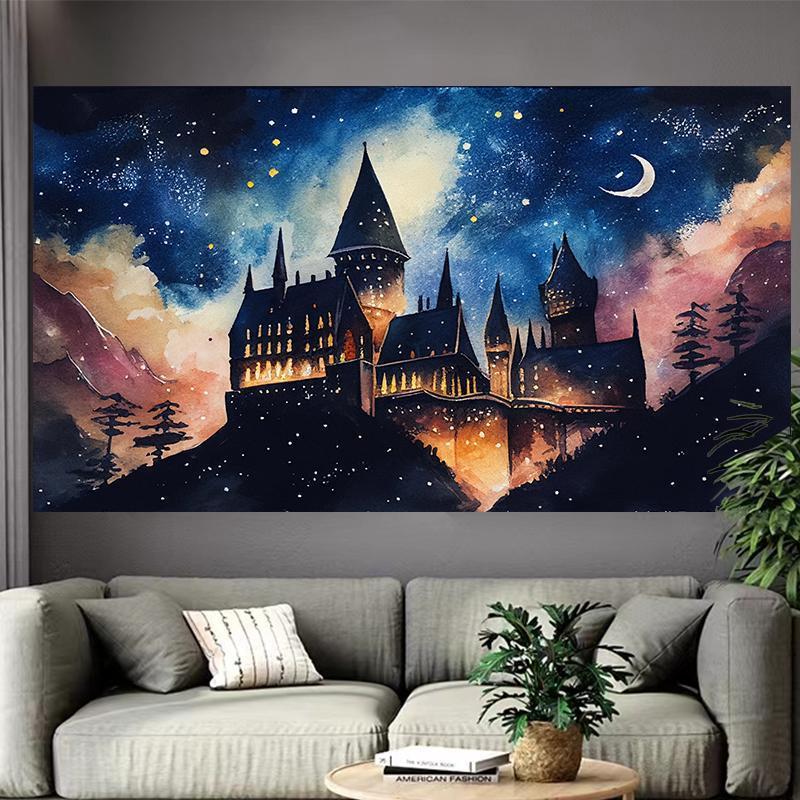 Castle Lake Wall Tapestry Fant - Interior Design Landscape ulasan dan harga