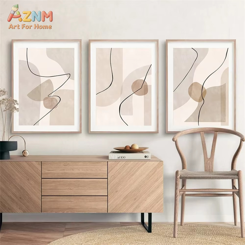 Abstract Beige Geometry Line W - Interior Design Modern ulasan dan harga