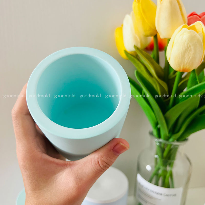 10cm Concrete Jar Silicone Mol - Terrazzo Pot Cement ulasan dan harga