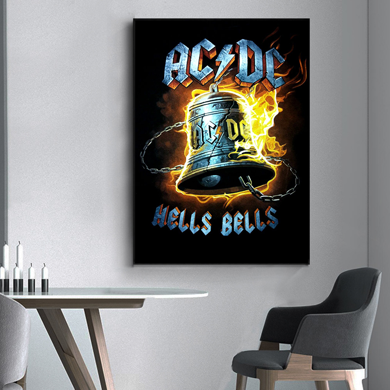 AC_DC Band Canvas Art Retro Po - Interior Design Sketch ulasan dan harga