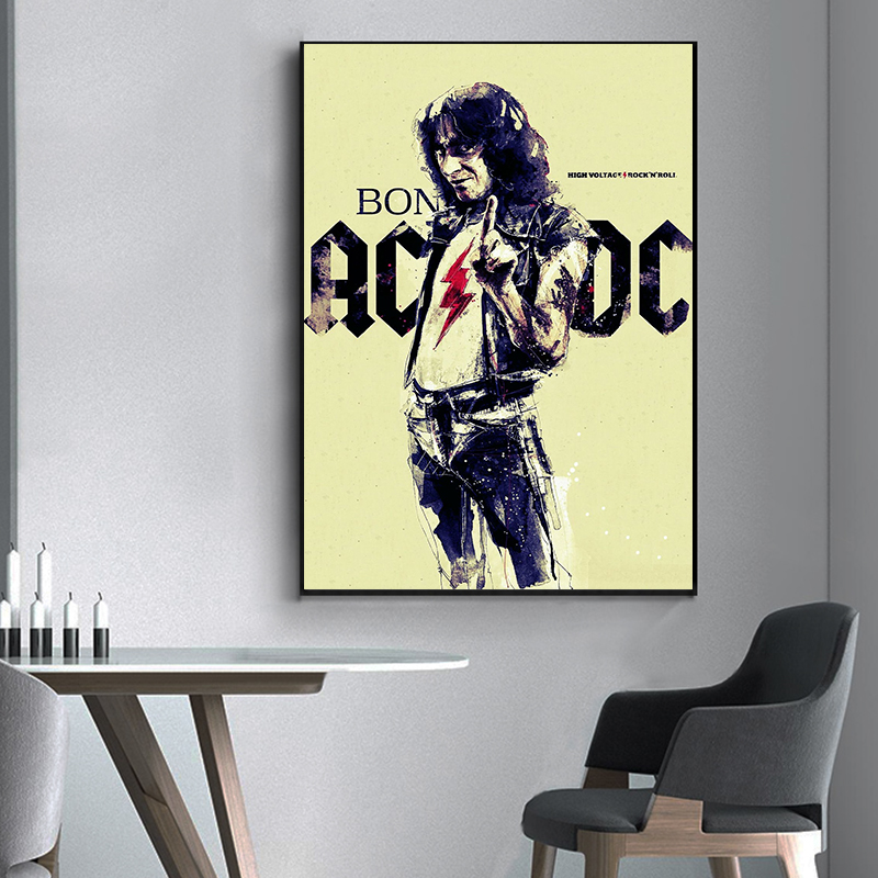 AC_DC Band Canvas Art Retro Po - Interior Design Sketch ulasan dan harga