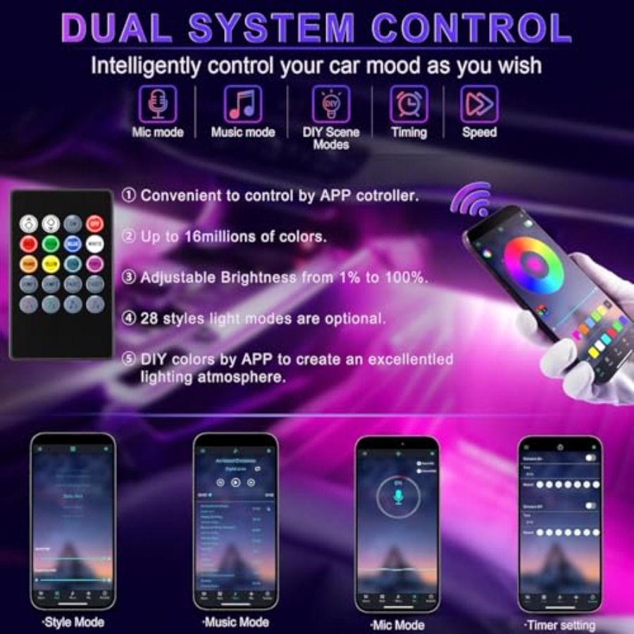 Interior Car LED Lights, Smart - Interior Design Apps ulasan dan harga