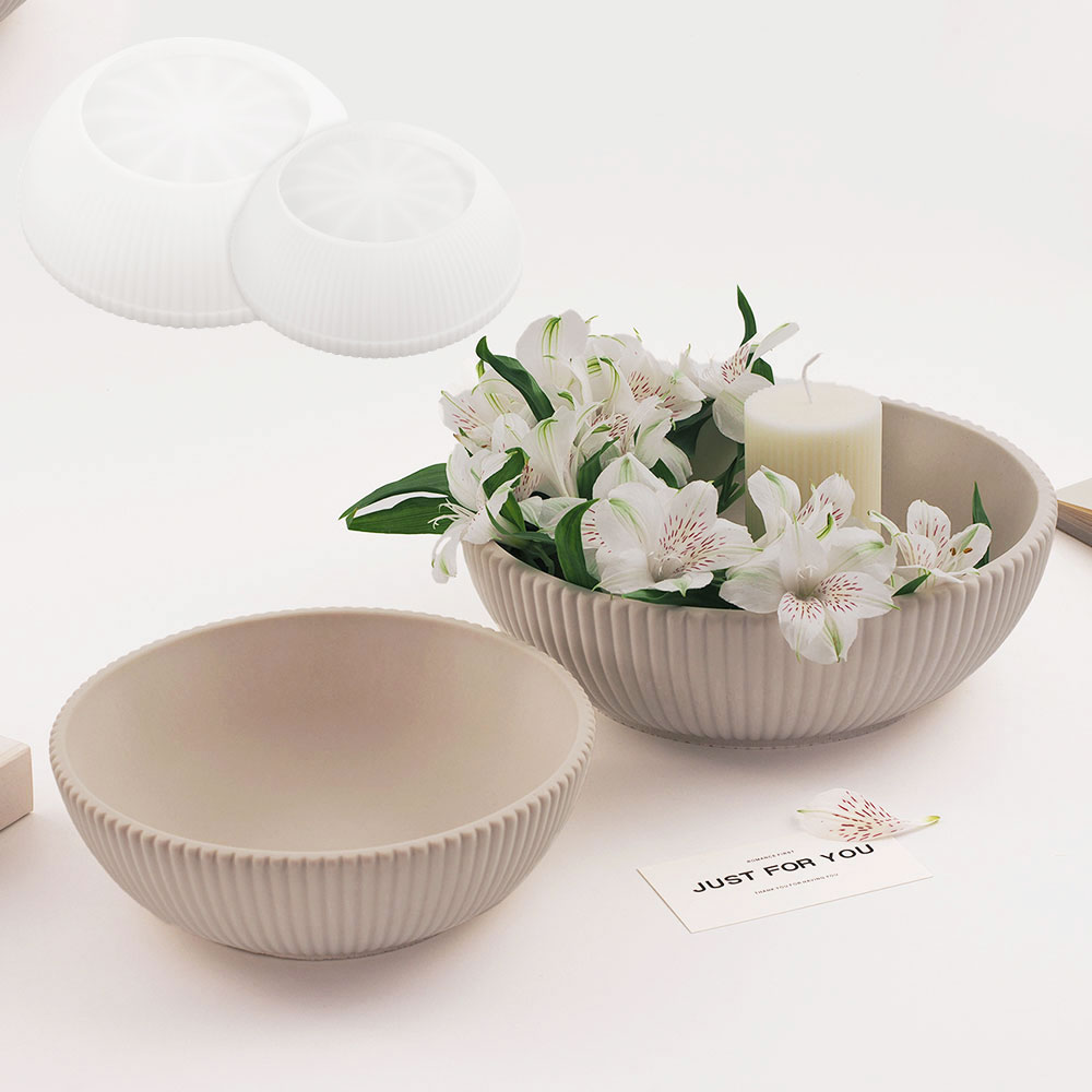Large Striped Bowl Vessel Conc - Terrazzo Pot Cement ulasan dan harga