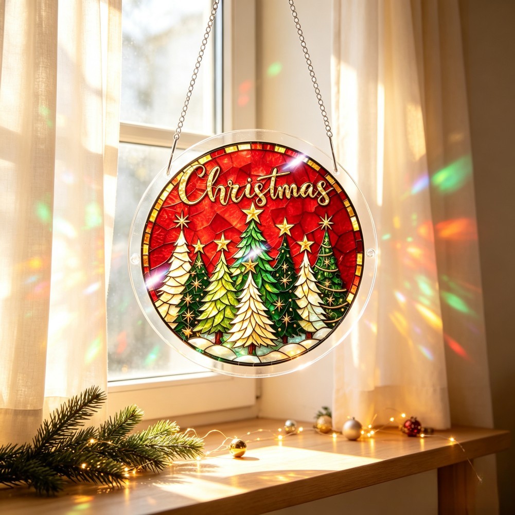 20cm Glass Sun Catcher Santa D - Interior Design Kitchen And Living Room ulasan dan harga