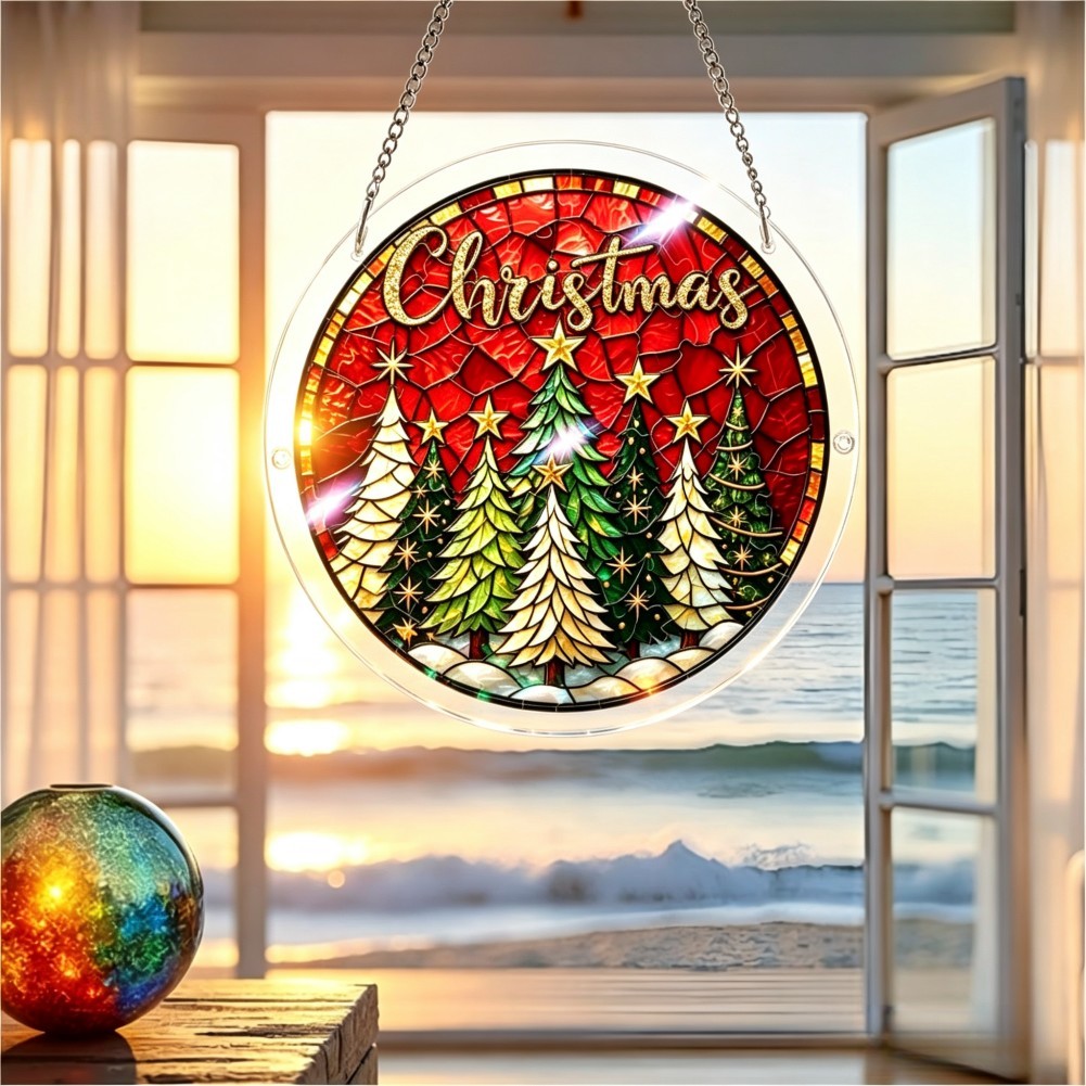 20cm Glass Sun Catcher Santa D - Interior Design Kitchen And Living Room ulasan dan harga