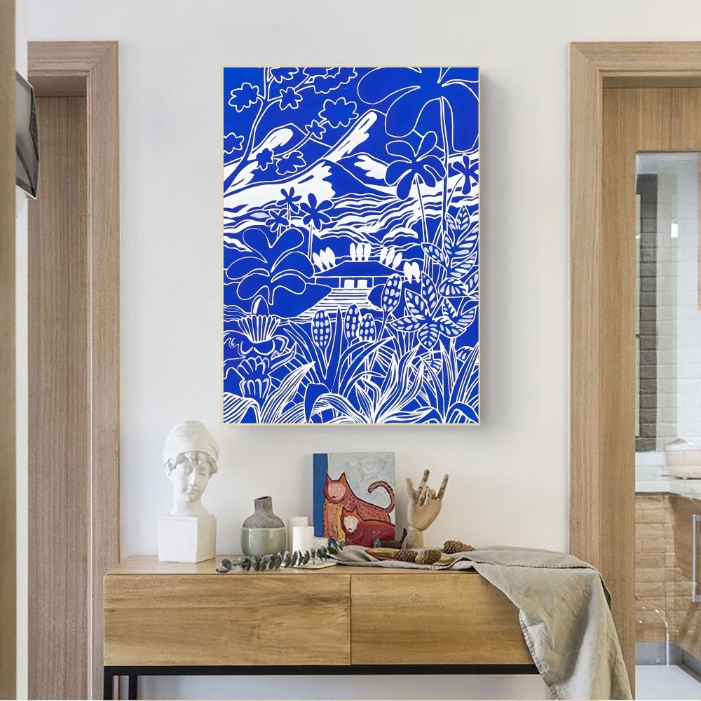 Abstract Klein Blue Simple Pos - Interior Design Sketch ulasan dan harga