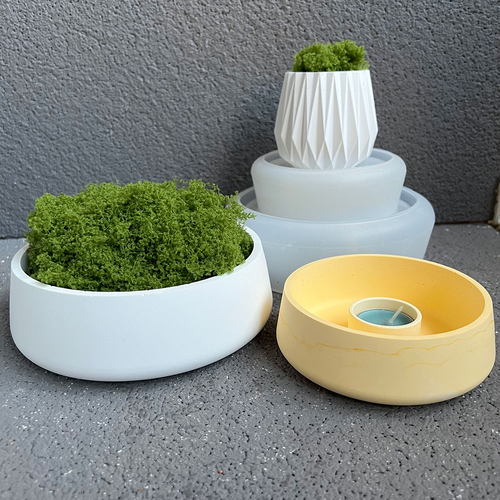 Concrete Bowl Silicone Mold DI - Terrazzo Pot Cement ulasan dan harga