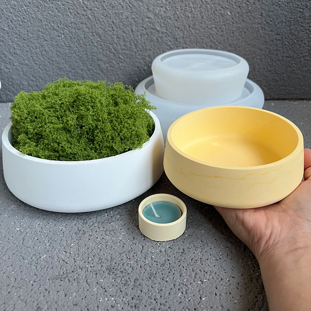 Concrete Bowl Silicone Mold DI - Terrazzo Pot Cement ulasan dan harga