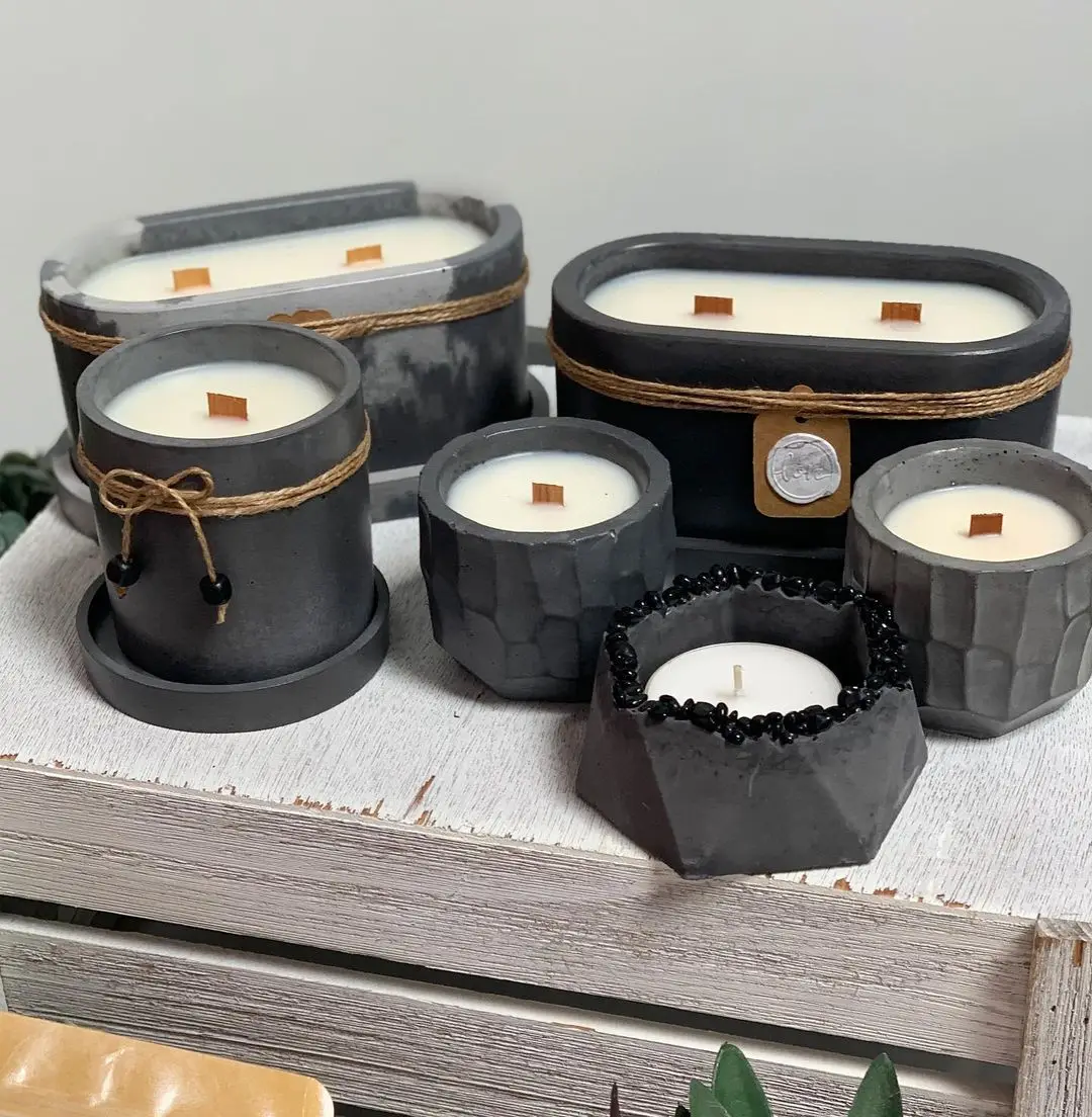 Concrete Candle Cup Vessel Sil - Terrazzo Pot Cement ulasan dan harga