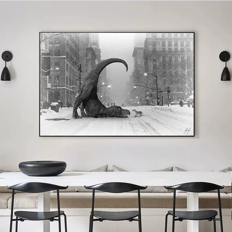 Retro Wanna Play Poster Dinosa - Interior Design Sketch ulasan dan harga