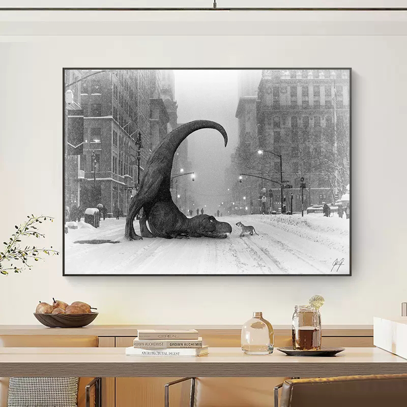 Retro Wanna Play Poster Dinosa - Interior Design Sketch ulasan dan harga