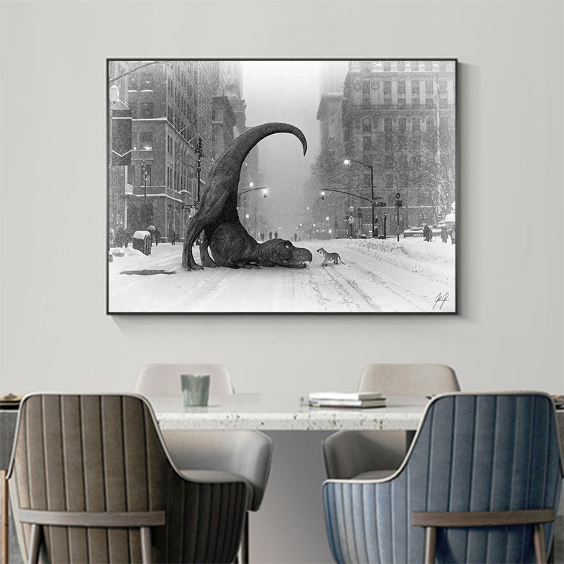 Retro Wanna Play Poster Dinosa - Interior Design Sketch ulasan dan harga