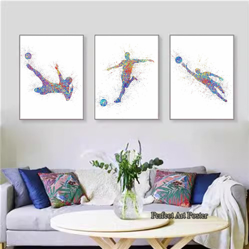 Watercolor Football Man Playin - Interior Design Sketch ulasan dan harga