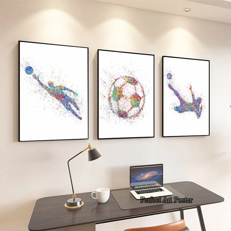 Watercolor Football Man Playin - Interior Design Sketch ulasan dan harga