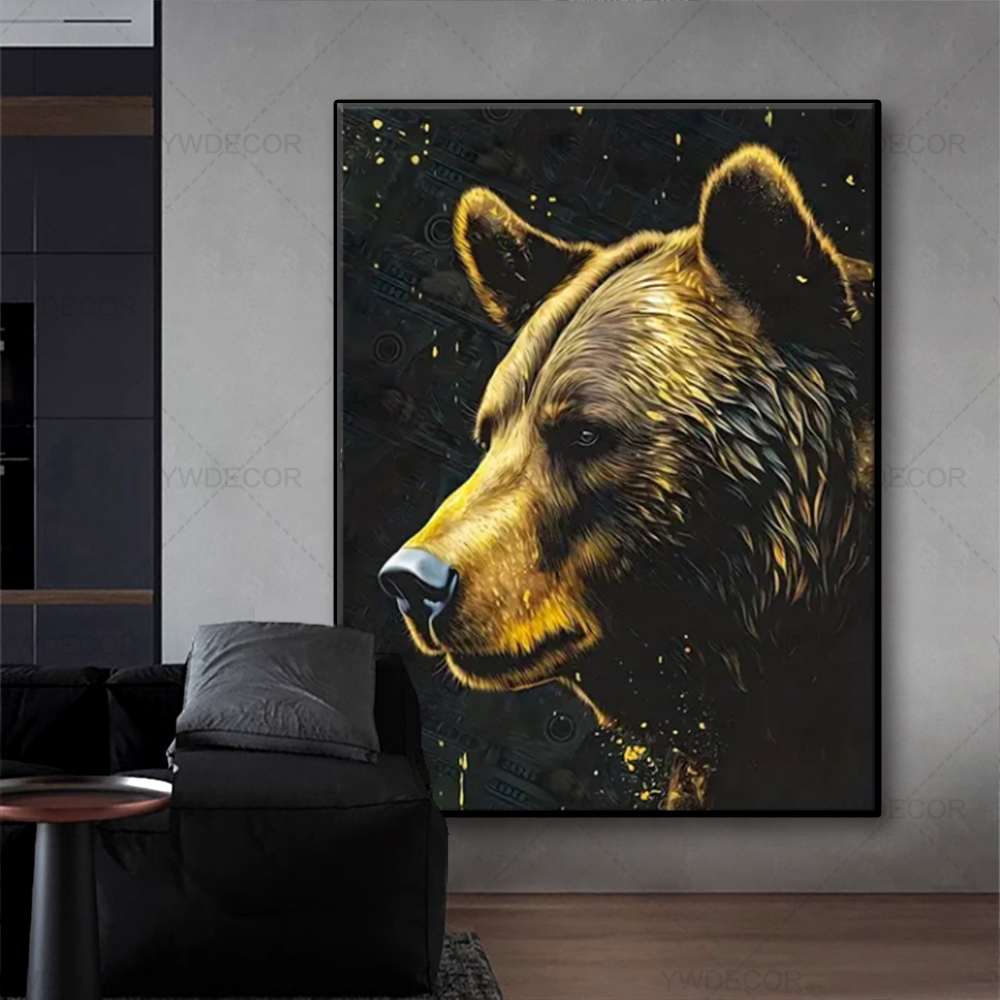 Bull and Bear Animals Painting - Interior Design Sketch ulasan dan harga