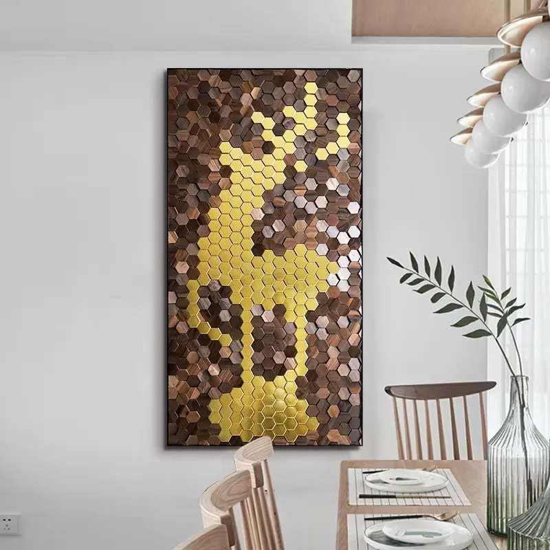 Natural Walnut 3D Wooden Wall  - Interior Design Modern ulasan dan harga