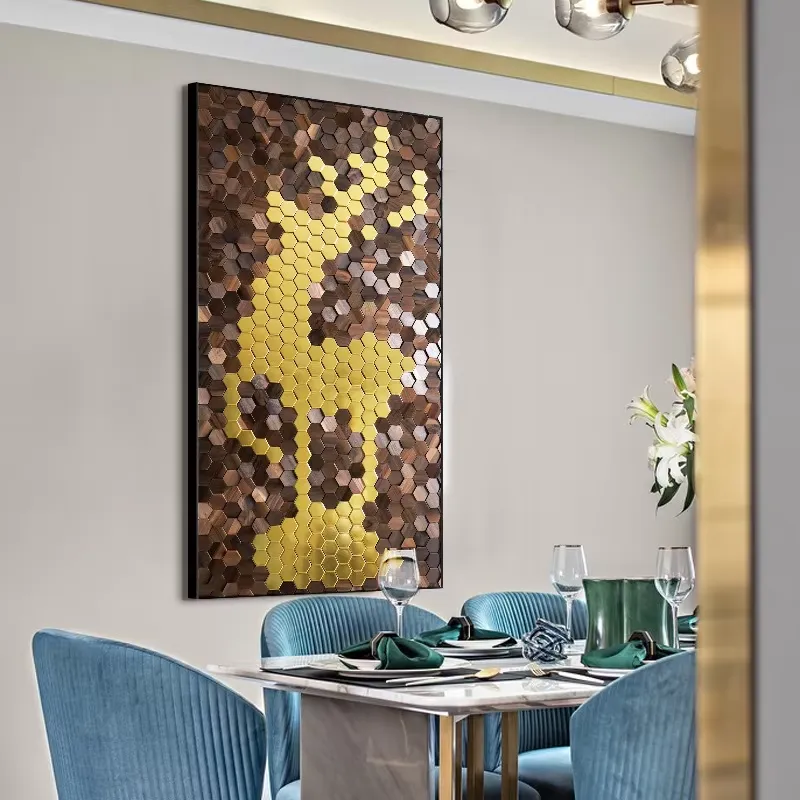 Natural Walnut 3D Wooden Wall  - Interior Design Modern ulasan dan harga