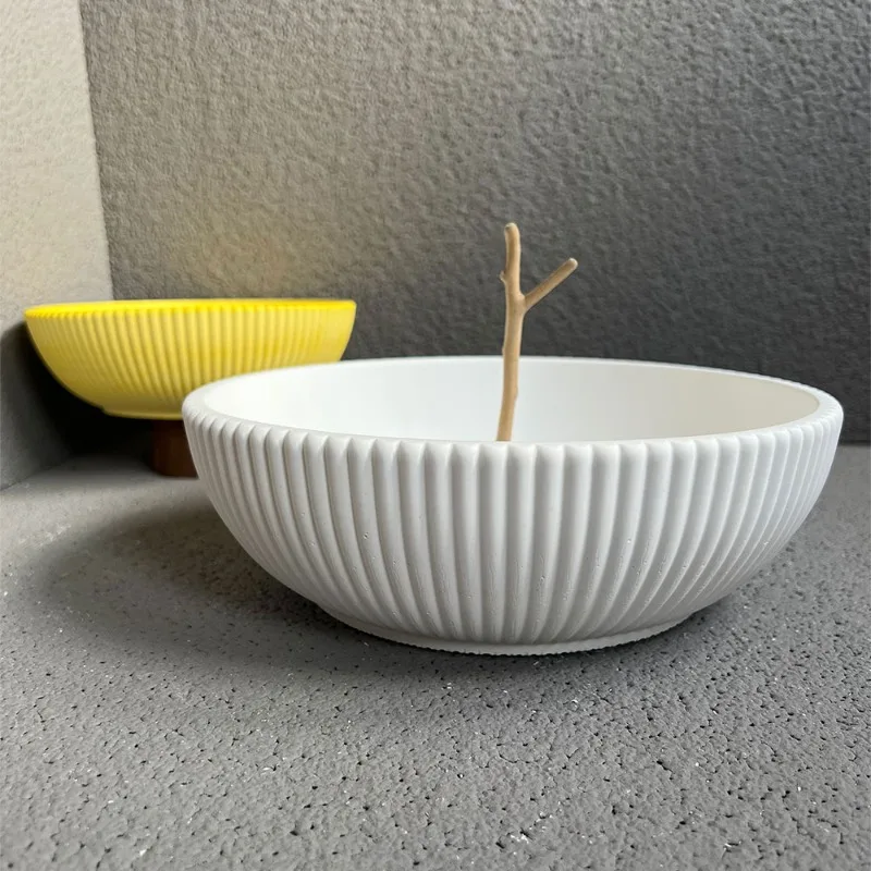 Large Striped Bowl Vessel Conc - Terrazzo Pot Cement ulasan dan harga