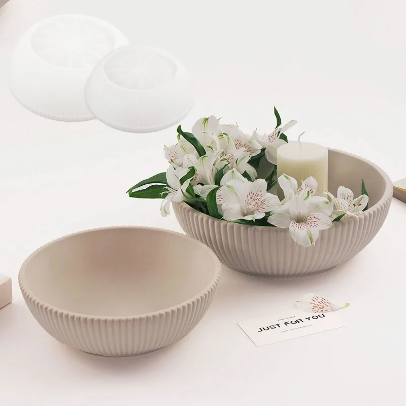 Large Striped Bowl Vessel Conc - Terrazzo Pot Cement ulasan dan harga